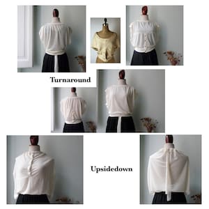 1960s updated Balenciaga PDF sewing pattern blouse. Turnaround/upsidedown Top image 10