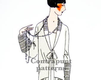 Vintage 1920s sewing pattern. Ornamental collar and modern skirt