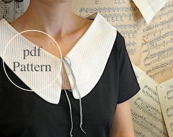 Patrón único de costura de cuello/corbata clásica en formato PDF.