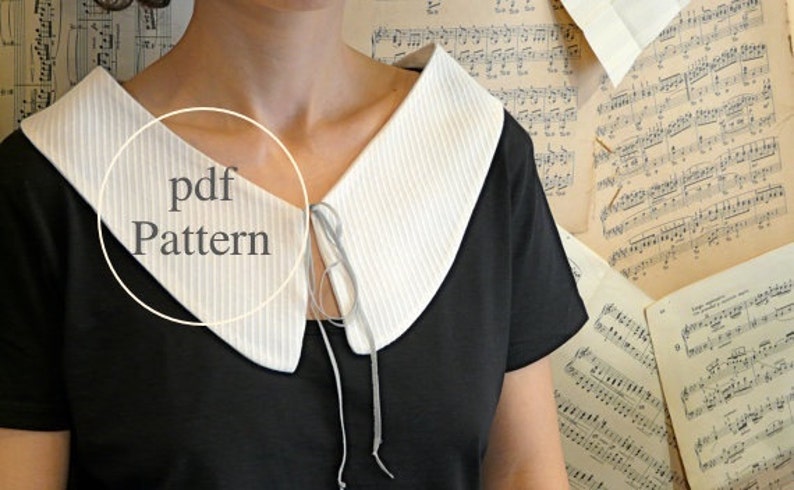 Unique Pdf Classic collar / necktie sewing pattern. image 1