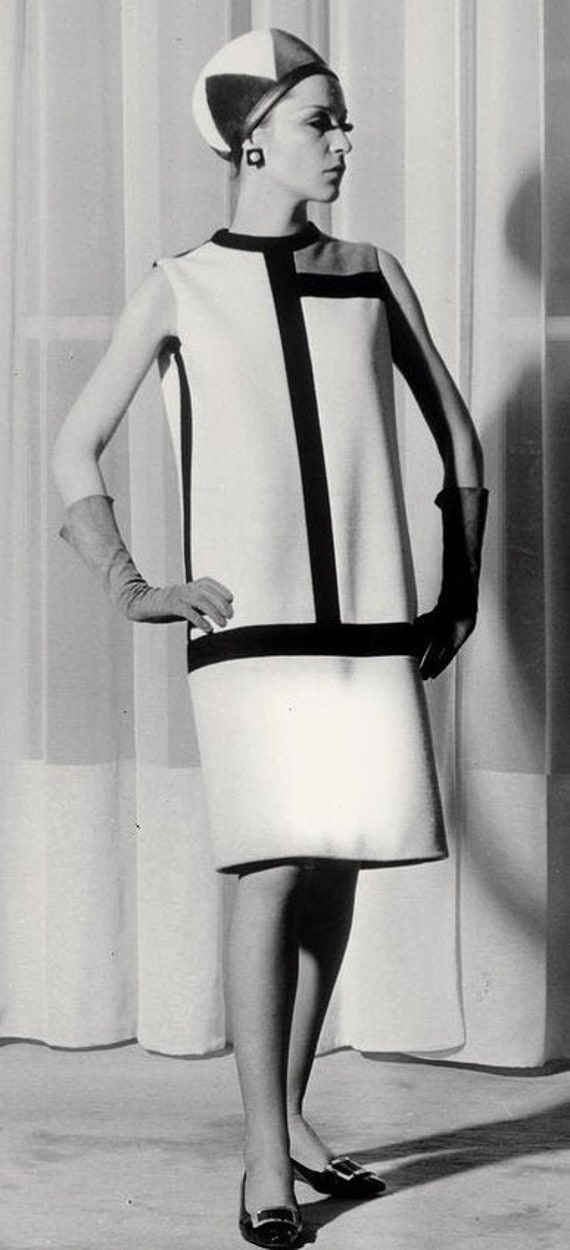 1965 Mondrian Day sewing pattern dress designed by Yves Saint | Etsy