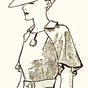 1930s-40s timeles dress sewing pattern. Raglan flutter sleeves.