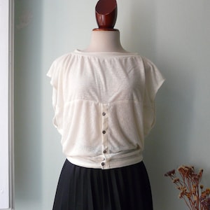 1960s updated Balenciaga PDF sewing pattern blouse. Turnaround/upsidedown Top image 6