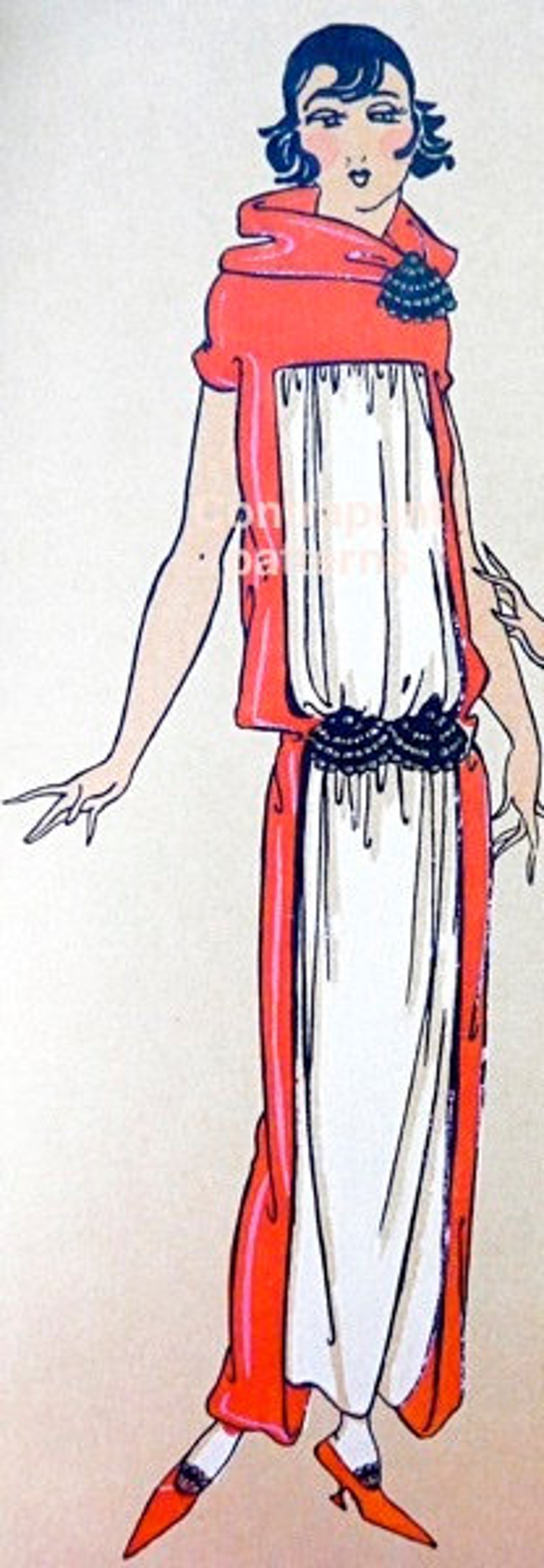 1920s-style Draped Dress Sewing Pattern. Chosen to Show off the Fabric ...