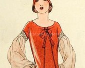 1920s dress sewing pattern "l'Echo de Paris". Wear this stylish dress with flattering sleeves and you're a flapper!