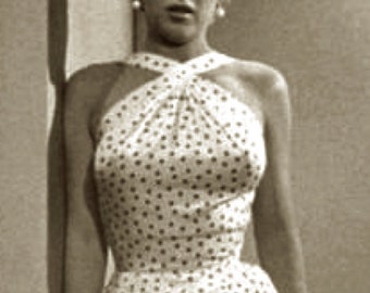 1955 Marilyn polka dot sewing pattern dress. William Travilla design for the film "The seven year itch"