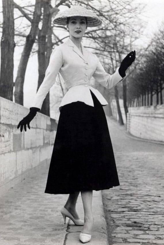 1947 Dior bar Suit Jacket Shawl Collar / 1957 Dior - Etsy