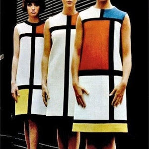 1960s Shift Style Sewing Pattern Dress Own Replyca of the Mondrian ...