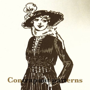Patrón para coser de bolero y falda estilo 1915.