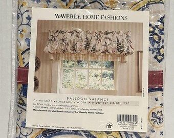 Vtg Waverly Home Fashions Balloon Valance 14X79 Fits up to 2.5” Rod Blue Yellow NIP