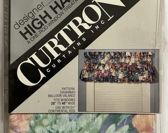 Vtg 90s High Hats Curtron Balloon Valance Savannah Fits 28-40” Window Multicolor