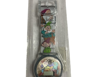 Vintage Disney Store Childrens Watch Snow White and Seven Dwarfs New in Package