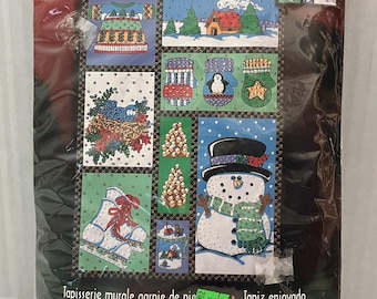Vtg 2002 Plaid Bucilla Jeweled Wall Hanging Crafts Winter Fun 84684 16X25 NOS