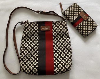 Kate Spade Classic Victoria Crossbody Bag Purse & Wallet Canvas Logo Brown READ