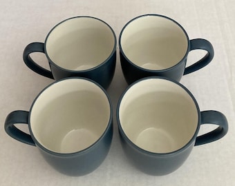 Noritake Colorwave Blue Stoneware Coffee Cup Mug 8484 12 oz. Set of 4 NWOT