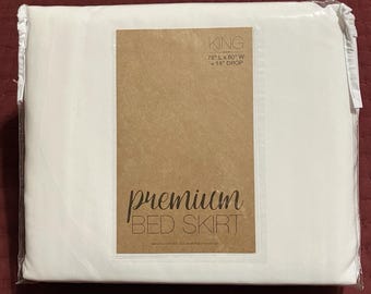 ienjoy Home Microfiber King Size Premium Bed Skirt 78X80 with 14” Drop White NIP
