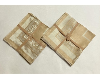 Importerade vintage damastservetter av fint kammat garn "Toast" 8-pack NYTT