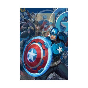 Captain America Marvel Rivals Poster - Avengers Satin Art Print Gaming Decor image 6
