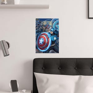 Captain America Marvel Rivals Poster - Avengers Satin Art Print Gaming Decor image 8