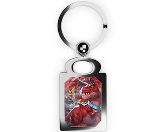 Marvel Rivals Devil Dinosaur Keychain - Vanguard Zinc Alloy Metal Keyring Tag