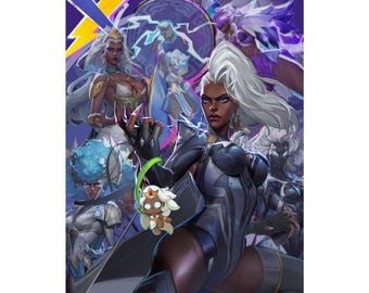 Marvel Rivals Storm Poster - Ororo Munroe Duelist Satin Art Print Gaming Decor