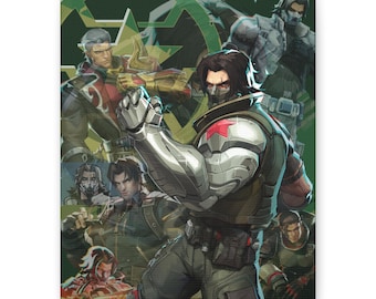 Marvel Rivals Winter Soldier Canvas Art - Bucky Barnes Duelist Matte Wall Decor