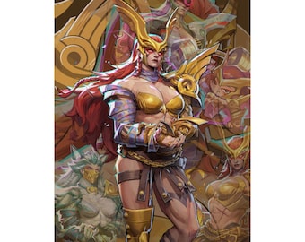 Angela Marvel Rivals Poster - Vanguard Tenth Realm Satin Art Print Gaming Decor
