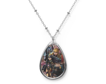 Marvel Rivals Magik Gaming Oval Necklace - Illyana Rasputin Pendant Jewelry Art