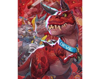 Marvel Rivals Devil Dinosaur Poster - Savage Land Satin Art Print Gaming Decor