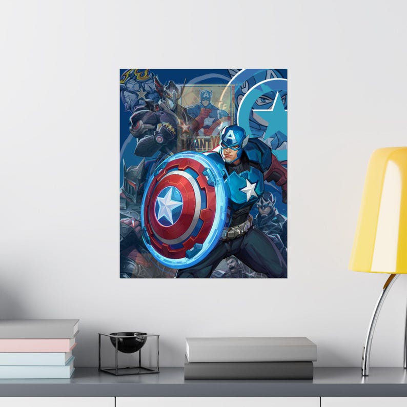 Captain America Marvel Rivals Poster - Avengers Satin Art Print Gaming Decor image 15