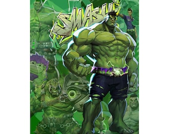Marvel Rivals Hulk Poster - Bruce Banner Vanguard Satin Art Print Gaming Decor