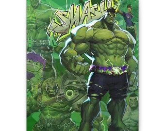 Marvel Rivals Hulk Canvas Art - Bruce Banner Vanguard Matte Gaming Wall Decor