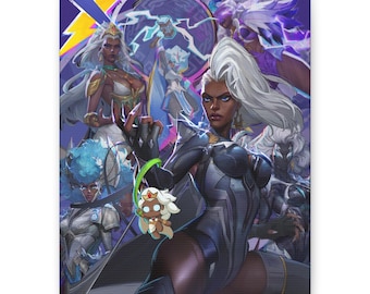 Marvel Rivals Storm Canvas Art - Ororo Munroe Duelist Matte Gaming Wall Decor