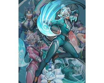 Marvel Rivals White Fox Poster - Ami Han Duelist Satin Art Print Decor