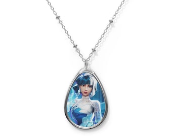 Luna Snow Marvel Rivals Gaming Oval Necklace Pendant