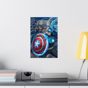 Captain America Marvel Rivals Poster - Avengers Satin Art Print Gaming Decor image 10