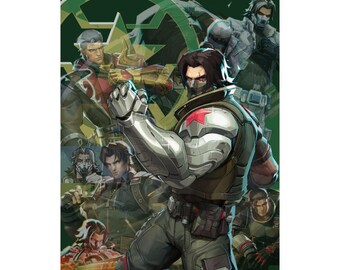 Marvel Rivals Winter Soldier Poster - Bucky Barnes Satin Art Print Gaming Decor