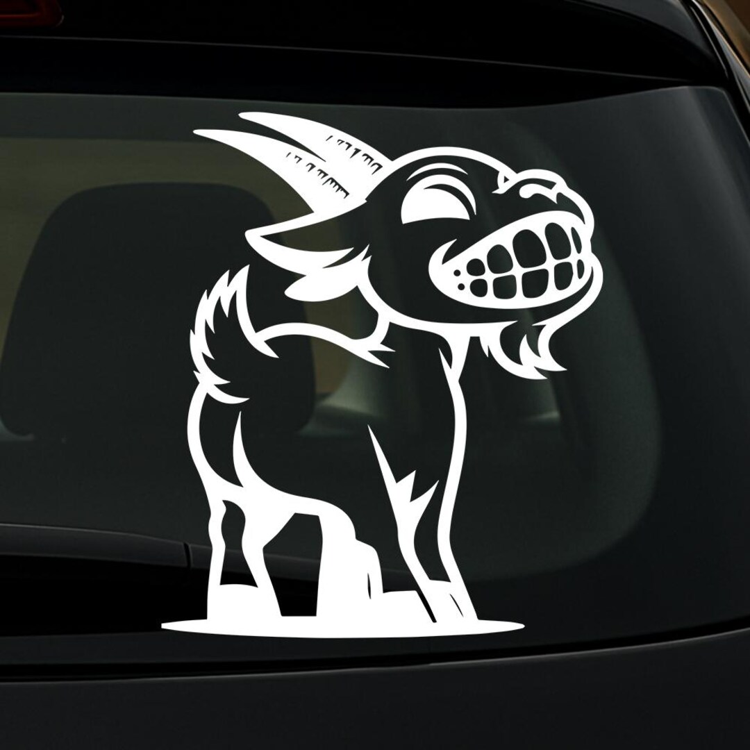 Goofy Goat Car Decal, Funny Animal Laptop Sticker, Waterproof Vinyl - Etsy