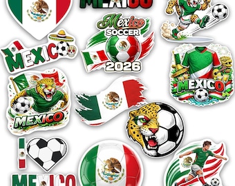 Autocollants de football du Mexique, décalcomanies en vinyle imperméables, pack de fans de la Coupe du monde 2026