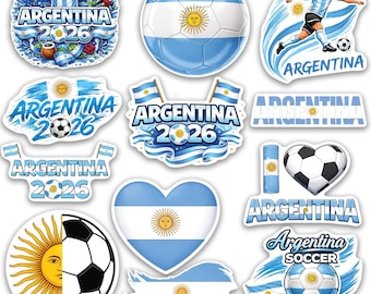 Stickers football Argentine, Stickers supporters Coupe du monde 2026, pack vinyle