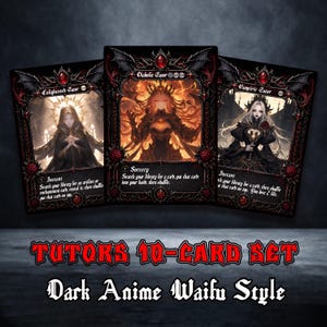 Set TUTORS – Waifu de anime oscuro con arte completo – 10 cartas proxy de MTG para Commander/EDH – Demoníacas, vampíricas, místicas, iluminadas, mundanas y más