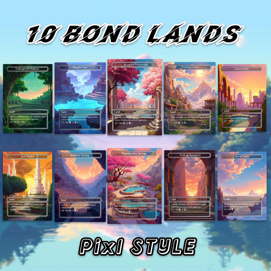 Pixel Style Bond Land Proxy Cards – Set of 10 | Custom Hand-drawn MTG ...
