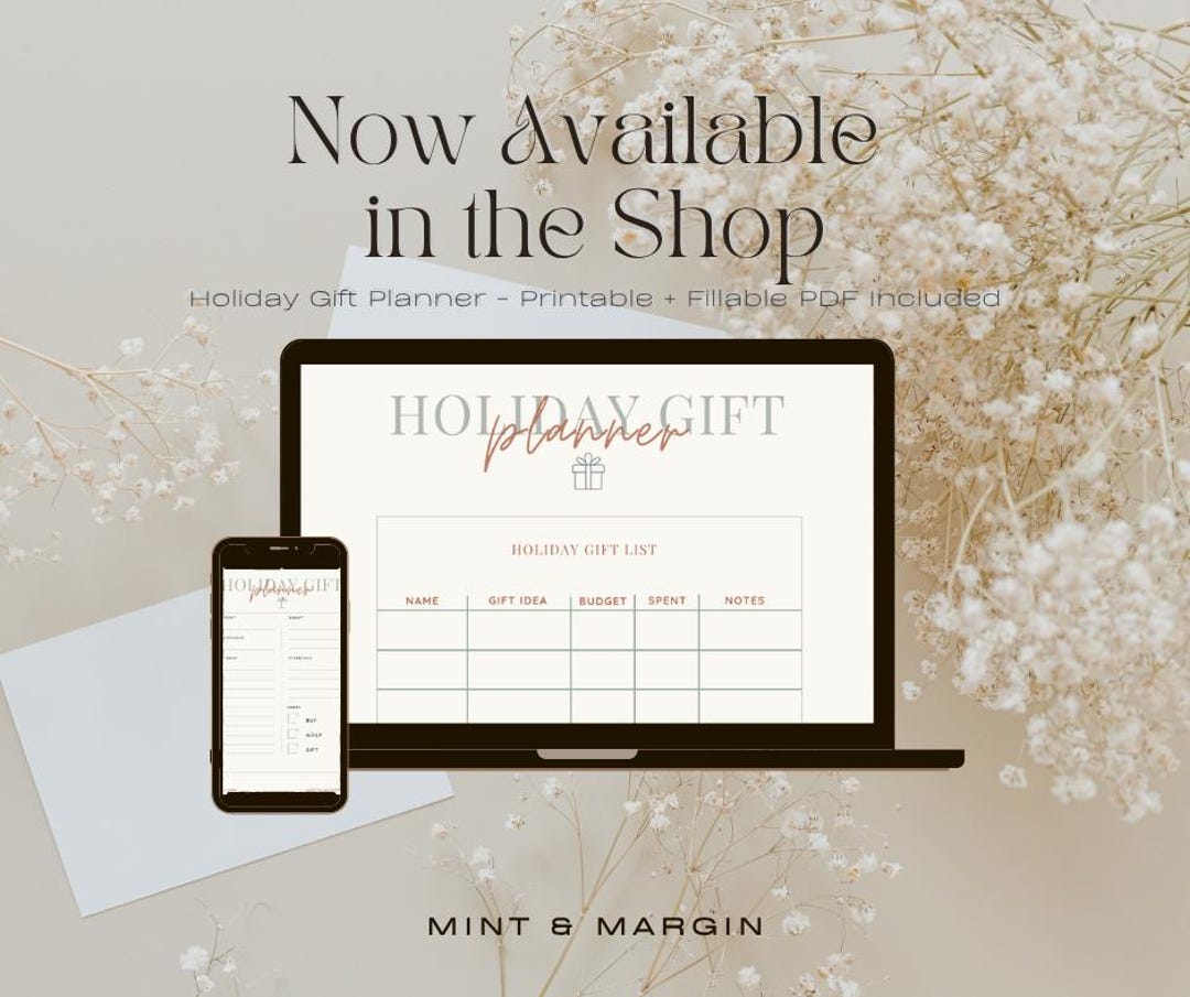 Holiday Gift Planner Printable • Fillable PDF • Christmas Gift List ...