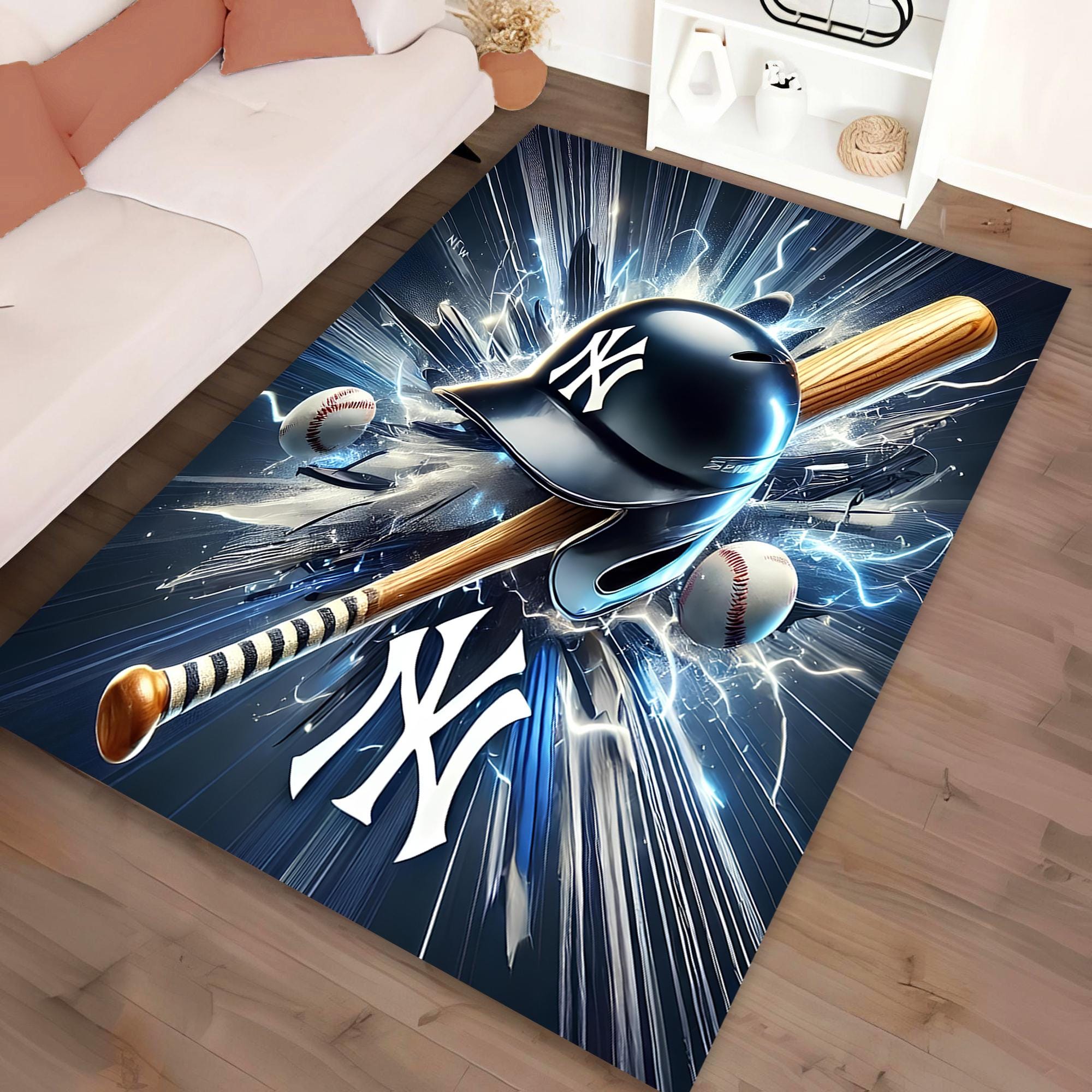 Baseball Cap Area Rug, Sports Decor, Boy Room Rug - Etsy