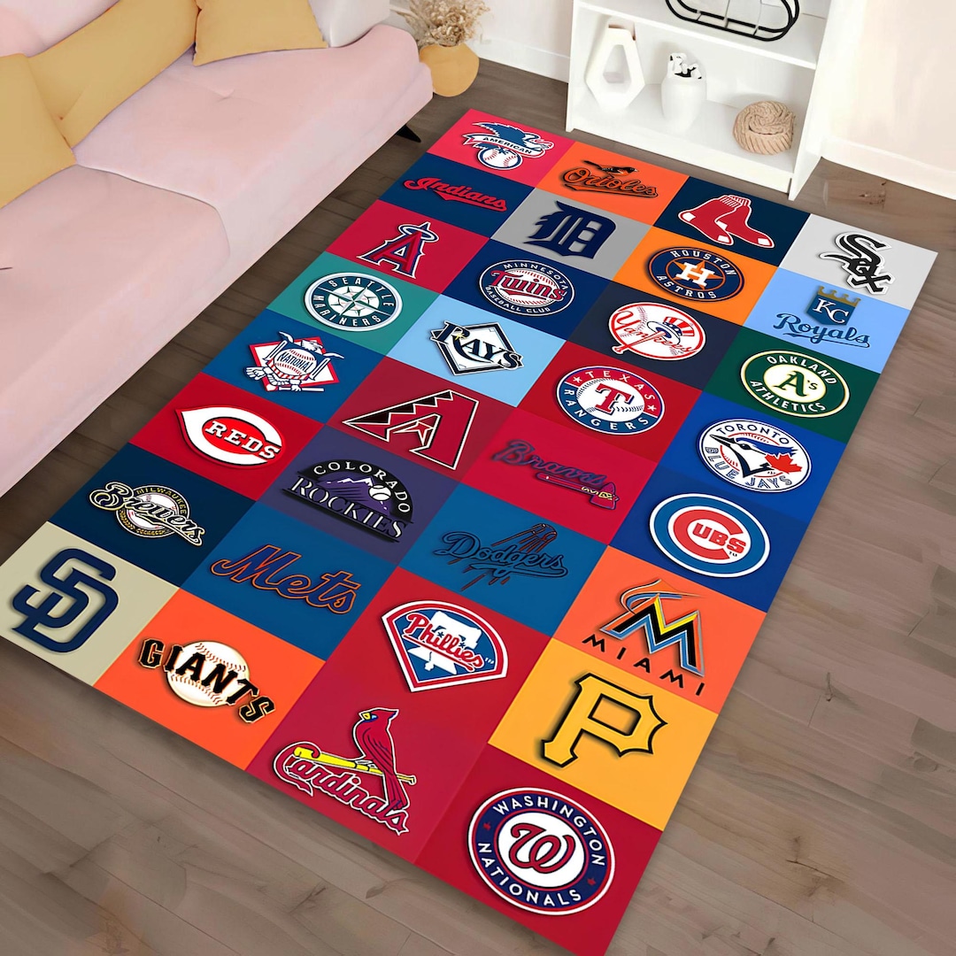 Homebase Rug Baseball Baseball Team Logos Rug, Sports Area Rug, Boy's Room Decor - Etsy