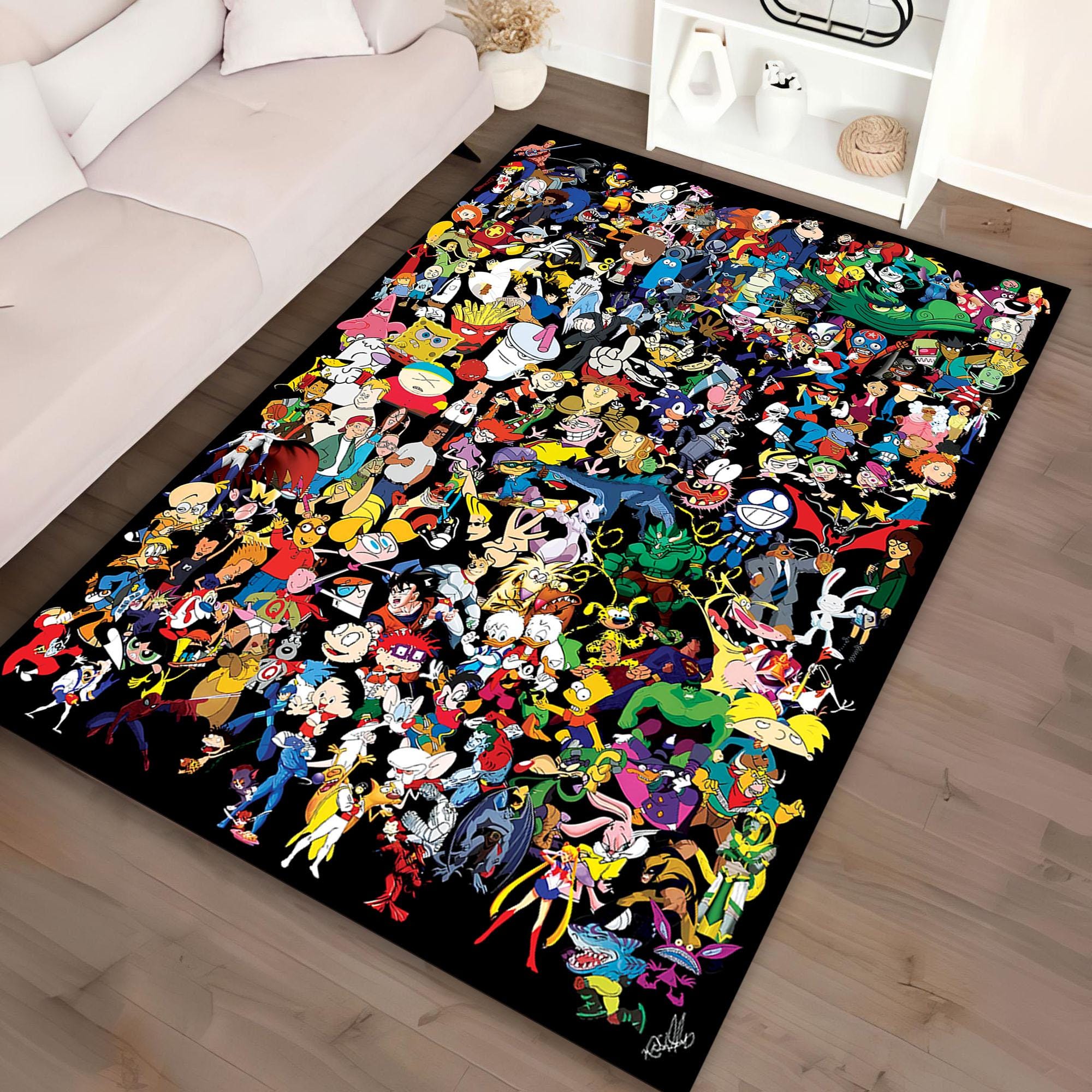 Cartoon Network Rug, Retro Game Room Carpet, Boys Room Decor - Etsy