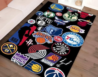 Nba Outdoor Rugs NBA Teams Patterned Rug, Non-slip Basketball Themed Area Rug, Special ...