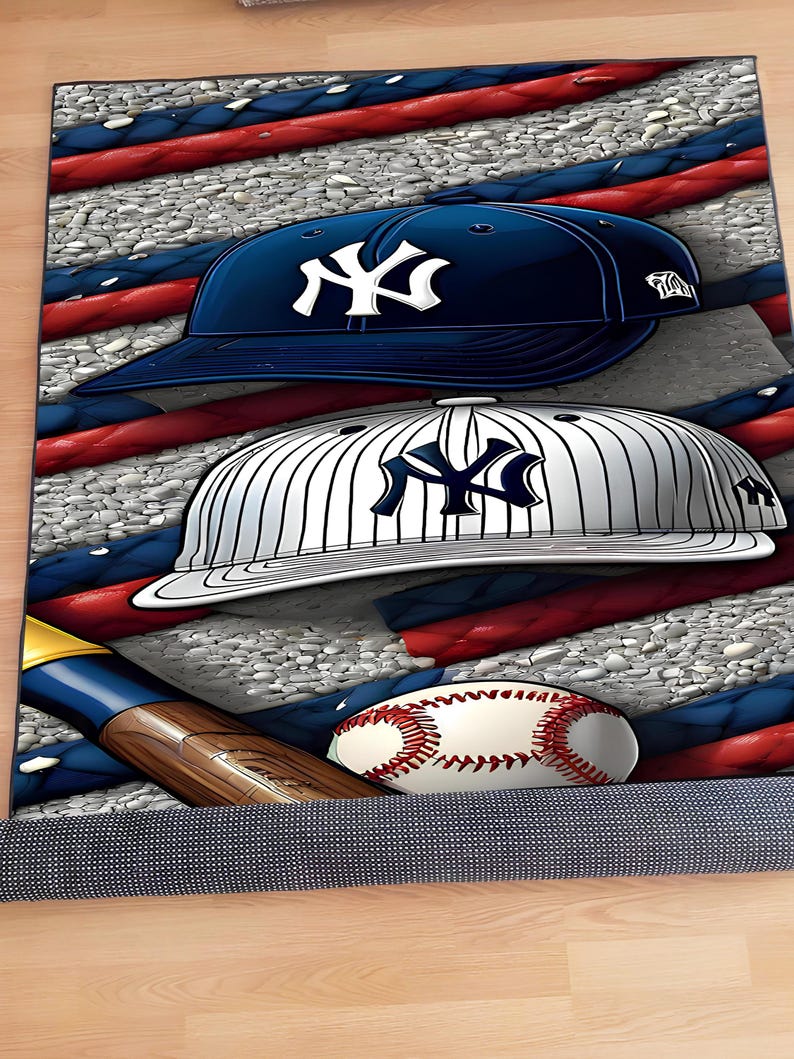 Baseball Cap Area Rug, Sports Decor, Boy Room Rug - Etsy