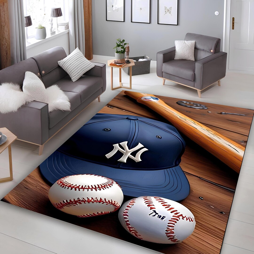 Baseball Cap Area Rug, Sports Decor, Boy Room Rug - Etsy