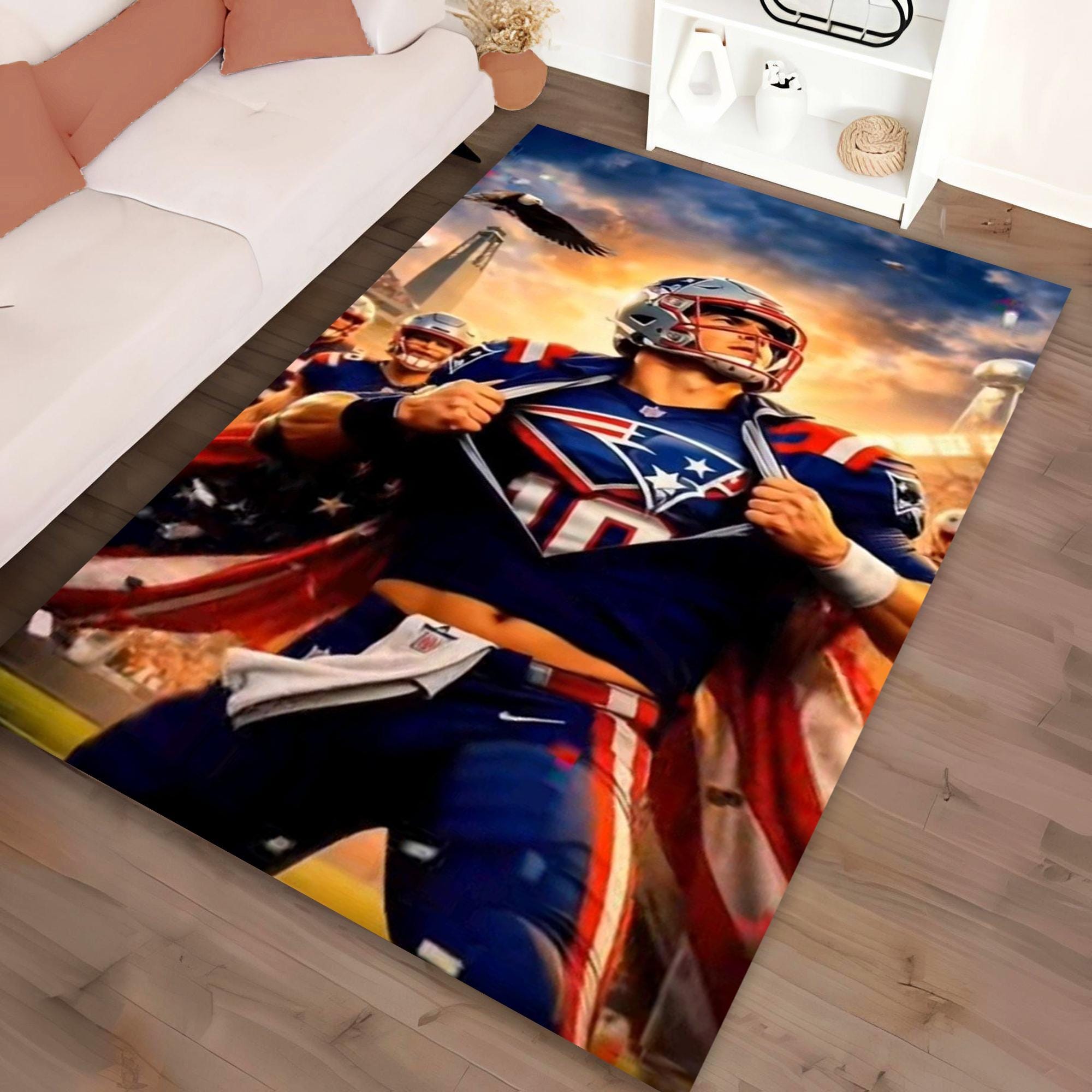 Discover football Football Team Area Rug: Non-Slip Sports Fan Decor